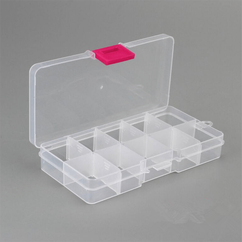 10-Slot Plastic Box Jewelry Storage Case Craft Organizer Bead Storage Bin