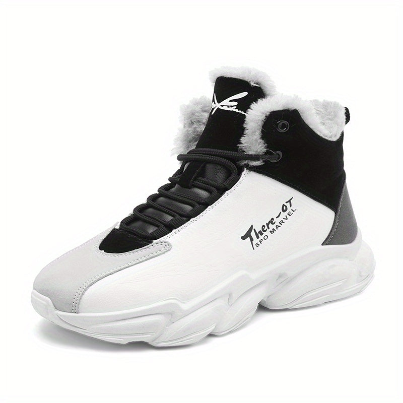 Men's Thermal Lace-Up Sneakers with Fuzzy Lining