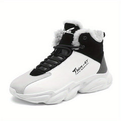 Men's Thermal Lace-Up Sneakers with Fuzzy Lining
