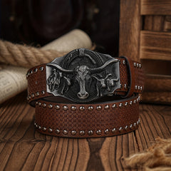 Vintage Pattern Buckle PU Leather Belt For Men