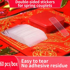 Double-Sided Adhesive Tape 60pcs 120pcs Couplet Non-Marking Household Transparen
