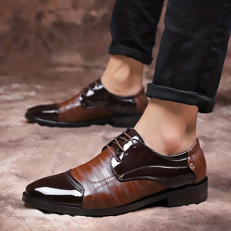 Men's British Style Derby Shoes - Wedding Business Dress Shoes