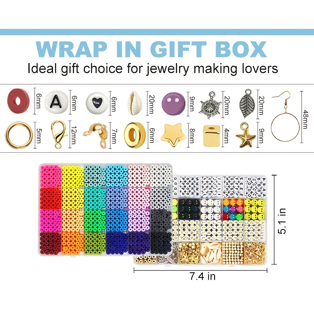 Clay Beads Kit Smiley Face Letter DIY Bead Supplies
