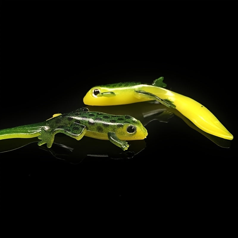 3pcs Colorful Lizard Fishing Lures Soft Paddle Tail Swimbaits for Bass