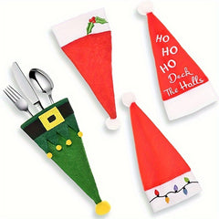 Christmas Santa Hat Silvery Storage Set Christmas Table Decorations