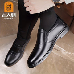 Men's Breathable Leather Dress Shoes Slip On Formal Shoes