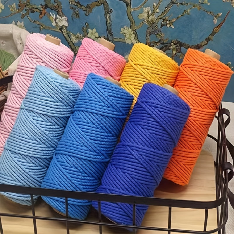 3mm 110 Yards 100% Cotton Frame Cord DIY Twisted Rope Wrapping Rope - Colorful