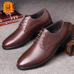 LAORENTOU Men's Leather Formal Derby Lace Up Dress Shoes