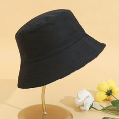 Geometric Leaf Print Fisherman Cap Reversible Bucket Hat