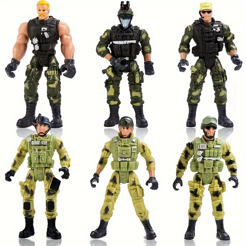 6 Styles Soldier Model With Movable Joints & Weapon