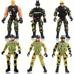 6 Styles Soldier Model With Movable Joints & Weapon