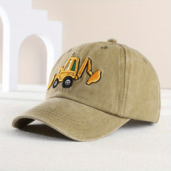Boys Retro Excavator Baseball Cap Adjustable Sun Hat