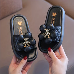JIAGEYA Girl's Slides Soft Sole Slippers For Kids Outdoor Activities