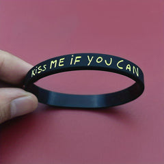 Smiling Face & Letter Silicone Bracelet Rubber Wristband