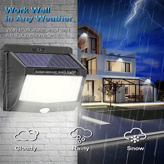 Solar Security Lights Outdoor 4 Pack 118 LED Motion Sensor Ultra Bright