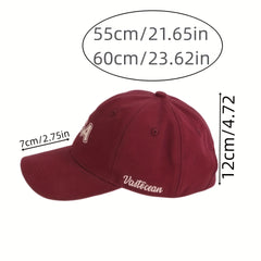 SEA Embroidery Red Baseball Cap Unisex Lightweight Sun Hat Adjustable