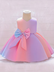 Toddler Girls Sleeveless Bow Princess Gown Dress for Party