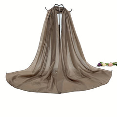 Solid Chiffon Scarf Casual Breathable Shawl Women Head Wrap