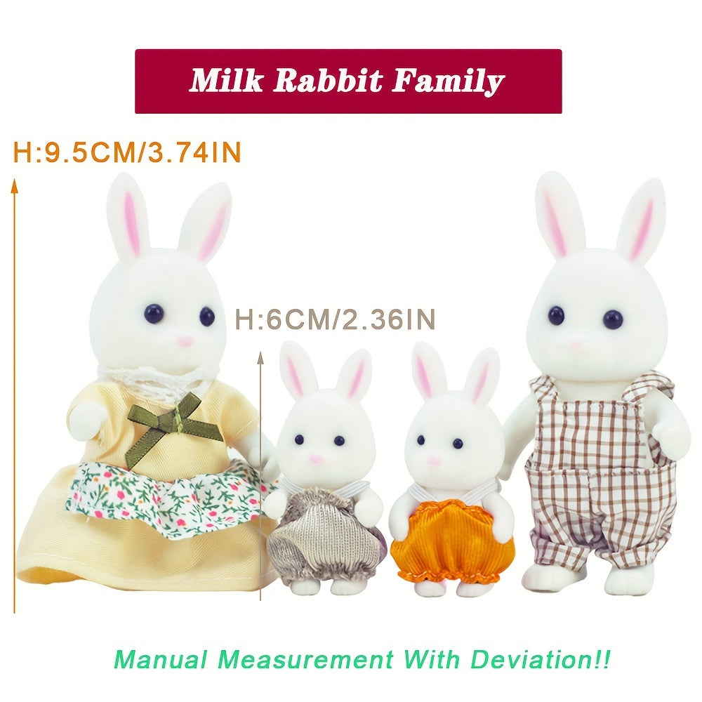 Forest Animal Family Toy House with 4pcs Set of Movable Body Dolls