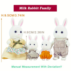 Forest Animal Family Toy House with 4pcs Set of Movable Body Dolls