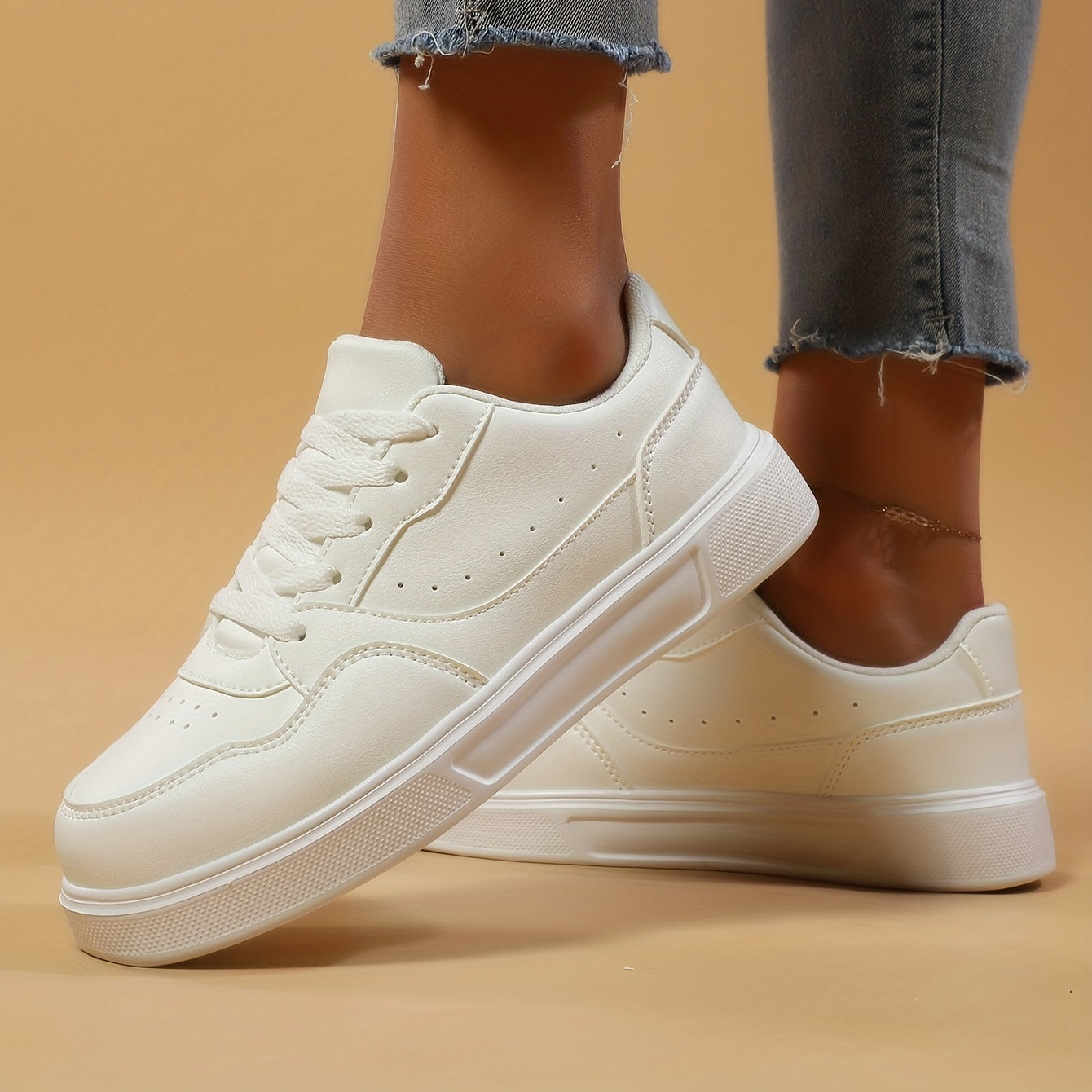 Women's Lace Up Non-slip Board Shoes Low Versatile Running Shoes