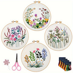 4pcs Embroidery Kits Cross Stitch Pattern Adults