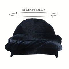 Golden Velvet Mens Headband Cap Elastic Soft Solid Cap