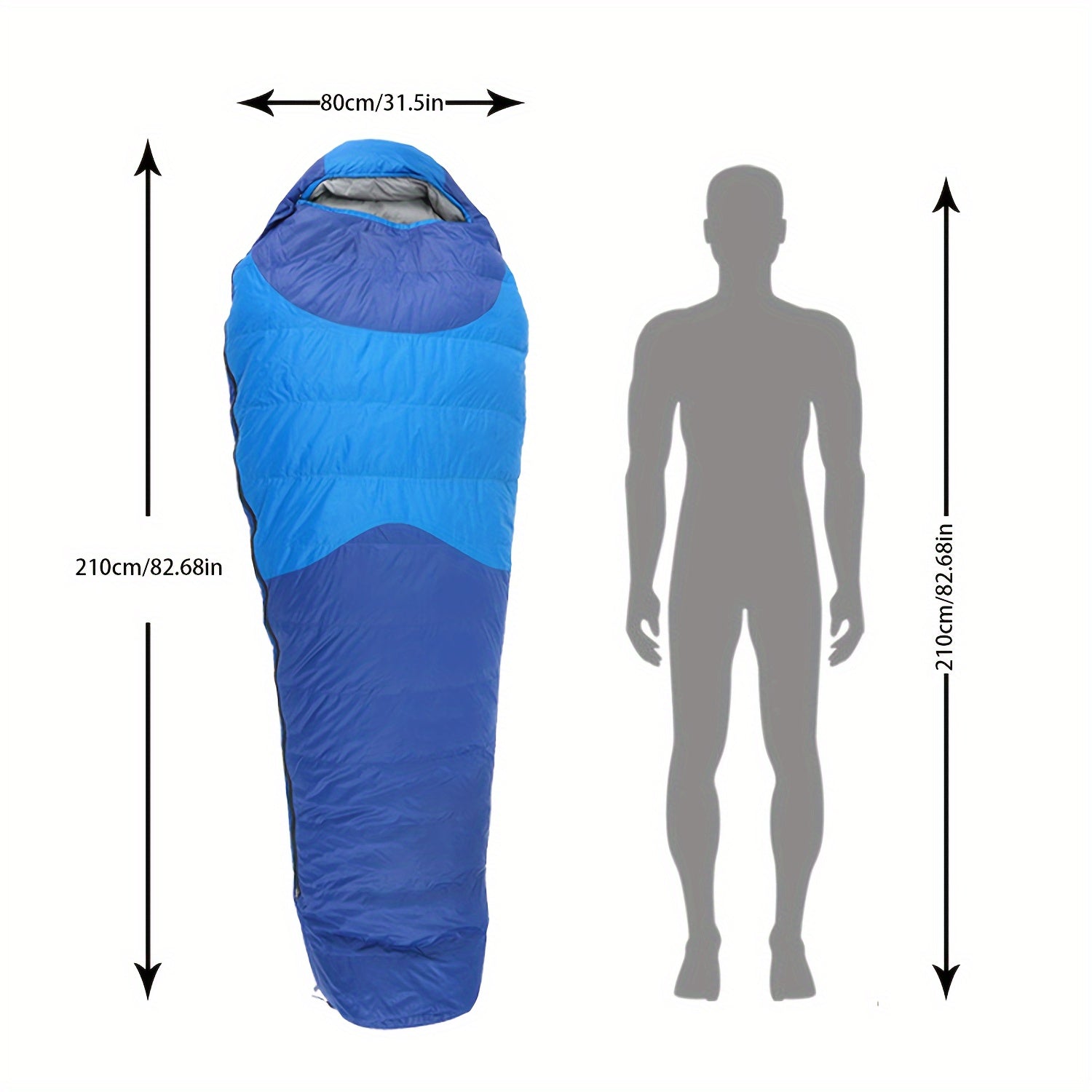 600g Goose Down Adult Sleeping Bag - Lightweight Mummy Bag for All Seasons