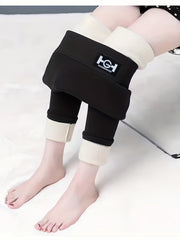Women's Fleece Warm Leggings High Waist Yoga Tight Pants