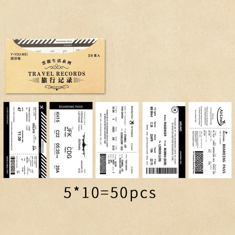 50 Pcs Bill Material Paper for DIY Scrapbooking Diary & Album Crafts