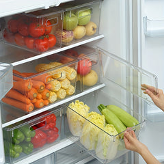 4pcs Set PET Refrigerator Storage Boxes Stackable Transparent Fresh Keeping Box