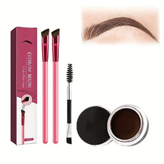 4D Hair Contouring Eyebrow Brush + Gel Powder Dark Brown
