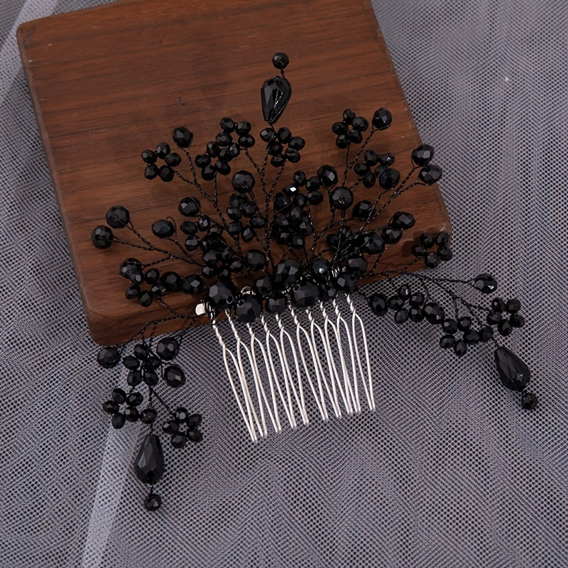 Bridal Wedding Rhinestone Side Hair Comb Elegant Headpiece for Women