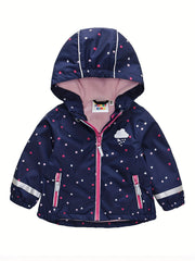 Toddler's Cartoon Waterproof Windbreaker Jacket Hooded Coat