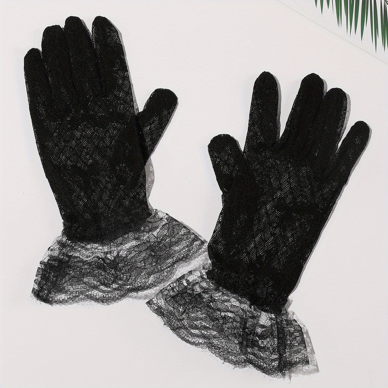Lace Bowknot Pattern Gloves Wedding Bridal Decorative Gloves For Women