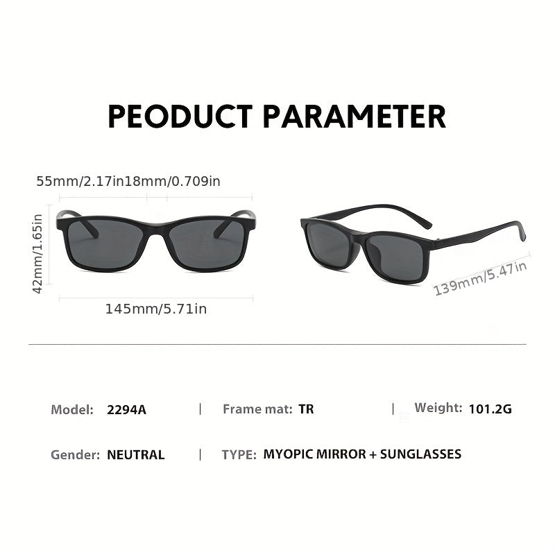 6pcs Clip on Sunglasses Lens 6 In 1 UV Protection Men's Sunglasses