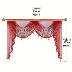 European Style Transparent Sheer Curtain with Rod Pocket
