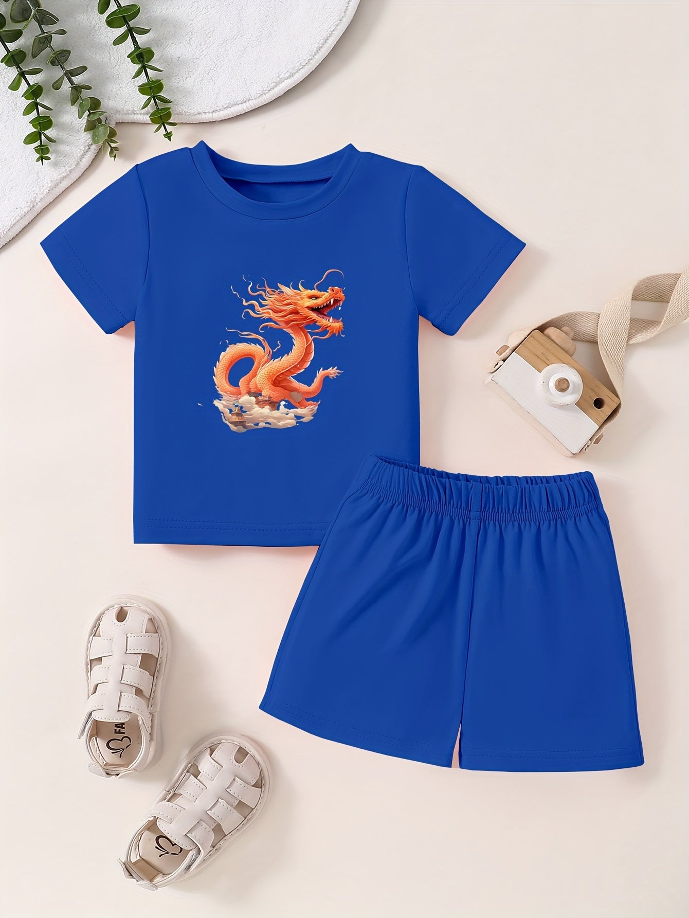 Toddler Kid 2pcs Bottoming Set Short Sleeve T shirt & Matching Shorts