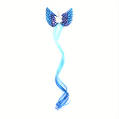 Girls Unicorn Wings Bowknot Hair Wig Extensions