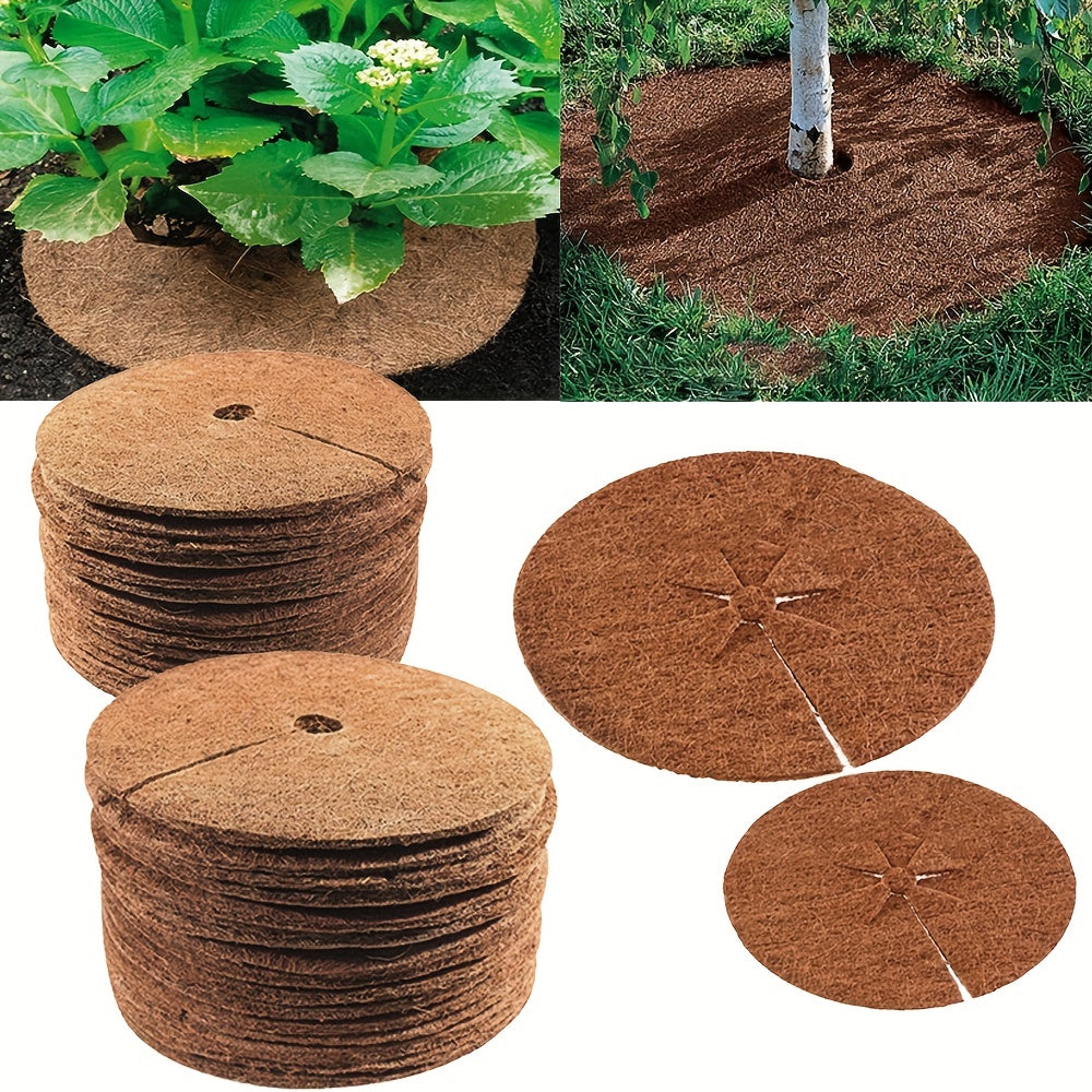 5pcs Coconut Shell Fiber Mulch Mat Anti-grass Flowerpot Mat