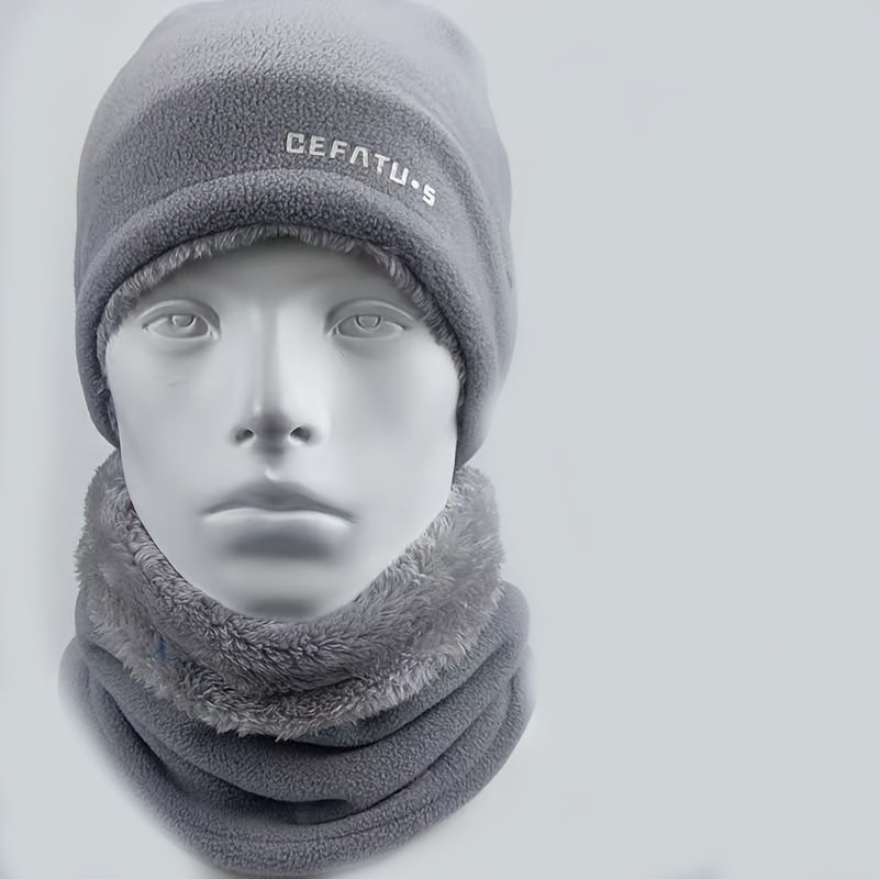 Men's Winter Windproof Mask Neck Cover Hat Dual purpose Plus Velvet