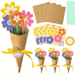 24pcs Paper Sunflowers Bouquet Craft Kit DIY Thanksgiving Craft