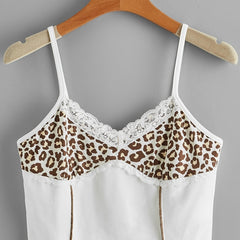 Leopard Print Crop Tank Top Y2K Sleeveless Tank Top For Summer