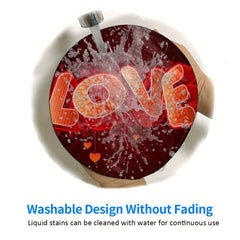 LOVE Font Pattern Round Mouse Pad 20x20cm For Games Home Office
