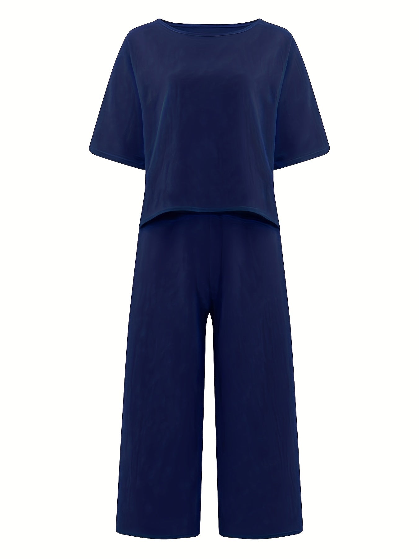 2pcs Tee & Pants Set Vacation Casual Two Piece Outfit Women's Clothing