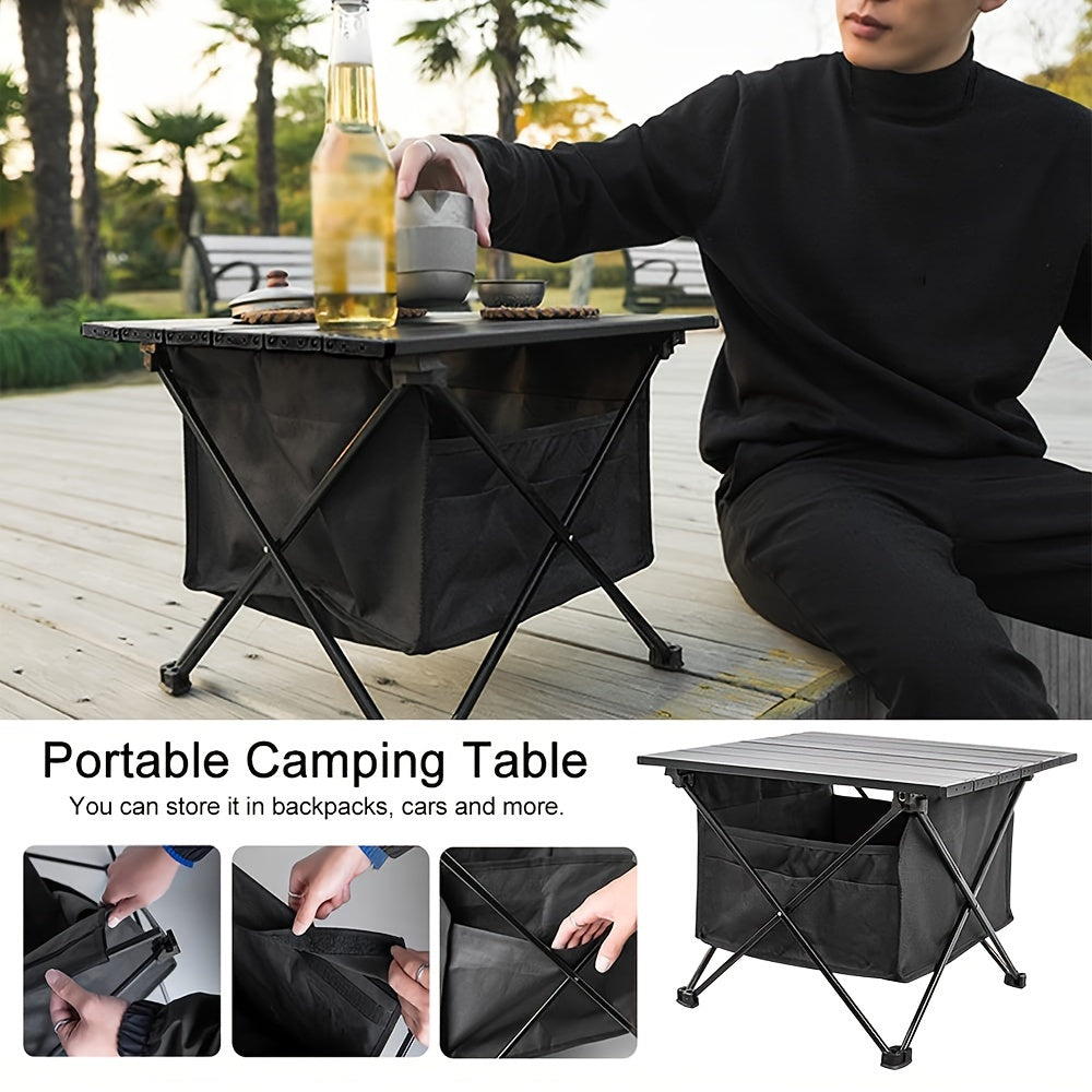 Portable Folding Camping Table Aluminum Lightweight Collapsible with Storage Bag