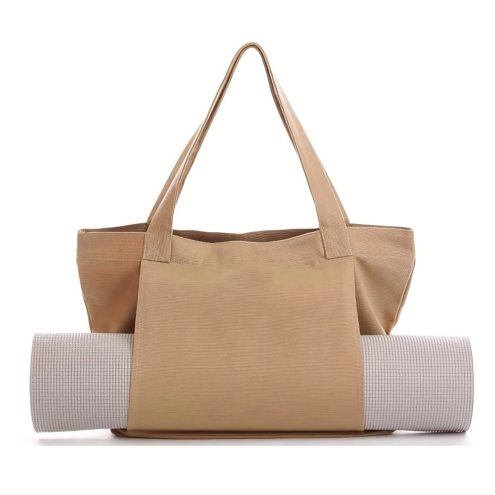 Large Capacity Yoga Mat Storage Bag Canvas Outdoor Exercise Fitness Suit Bag
