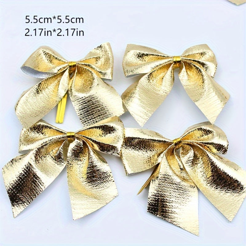 Red Bow Christmas Tree Decorative Pendant DIY Festive Scene Decoration