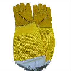 Leather Gloves Beekeeping Tools Anti-bee Anti Stinging Long Mesh Gloves Yellow