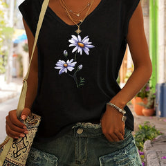 Floral Print Tank Top Sleeveless Casual Top for Summer & Spring